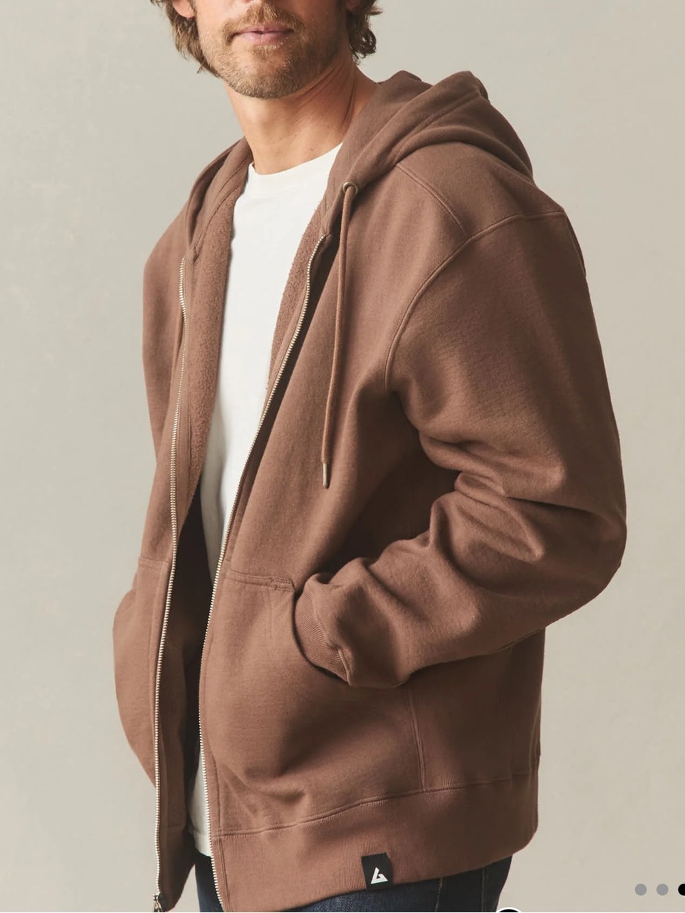 NWOT American Giant Soft Silt Brown Relaxed Classic Full Zip Hoodie Medium